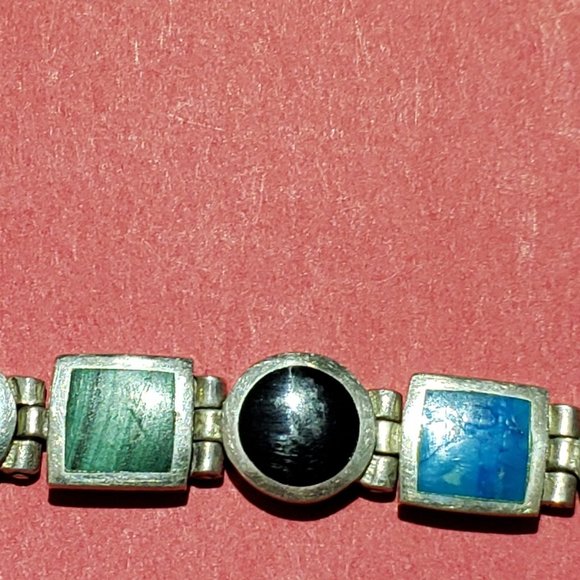 Vintage 925 Sterling Silver Southwest Bracelet - Picture 2 of 5